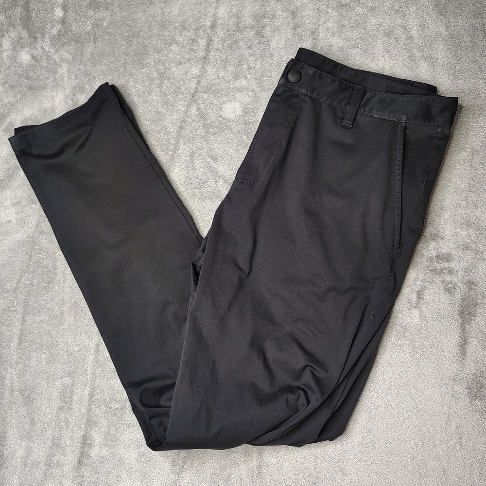 Rhone Commuter Pants Mens 34 Black‎ Solid Performance Warp Knit Trousers Slim